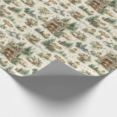 Mountain Lodge Wedding Watercolor Pattern Geschenkpapier (Ecke)