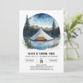 Mountain Magic Kindergeburtstag Einladung (Stehend Vorderseite)