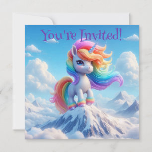 Mountain Magic Rainbow Unicorn Einladung