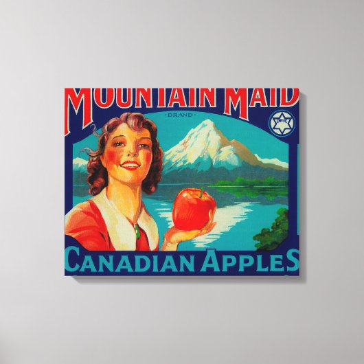 Mountain Maid Apple LabelKanada Leinwanddruck (Vorderseite)