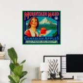 Mountain Maid Apple LabelKanada Poster (Heimbüro)