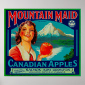 Mountain Maid Apple LabelKanada Poster (Vorne)