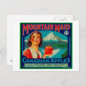 Mountain Maid Apple LabelKanada Postkarte (Vorne/Hinten)