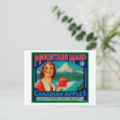 Mountain Maid Apple LabelKanada Postkarte (Stehend Vorderseite)
