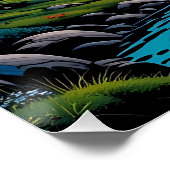 Mountain Majesty: Nature-Inspirred Graffit Poster (Ecke)