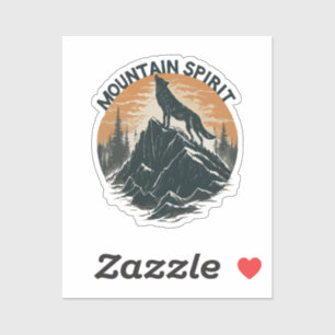 Mountain Majesty Wolf Howling auf dem Gipfel Aufkleber