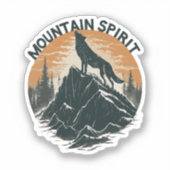 Mountain Majesty Wolf Howling auf dem Gipfel Aufkleber (Vorderseite)