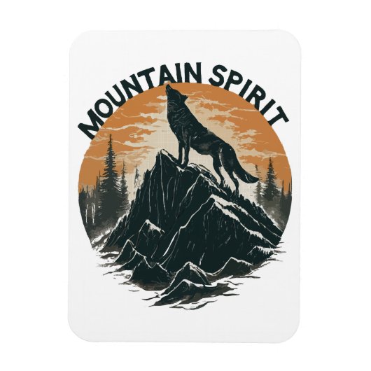 Mountain Majesty Wolf Howling auf dem Gipfel Magnet (Vertikal)