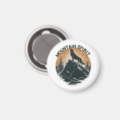 Mountain Majesty Wolf Howling auf dem Gipfel Magnet (Vorderseite/Rückseite)