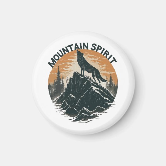 Mountain Majesty Wolf Howling auf dem Gipfel Magnet (Vorne)