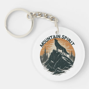Mountain Majesty Wolf Howling auf dem Gipfel Schlüsselanhänger