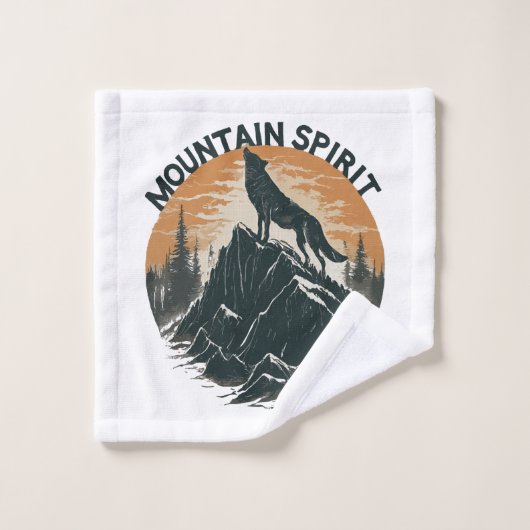 Mountain Majesty Wolf Howling auf dem Gipfel Waschlappen (Waschlappen)