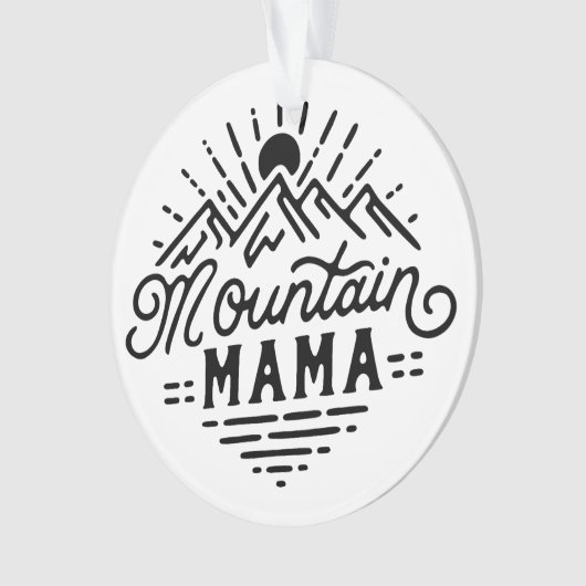 Mountain Mama Retro boho Ornament (Vorderseite)
