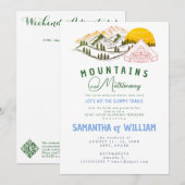 Mountain Matrimony Sloppy Trail Joint Bach Weekend Einladung (Vorne/Hinten)