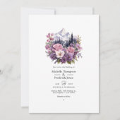 Mountain Mauve Floral Wedding Einladung (Vorderseite)