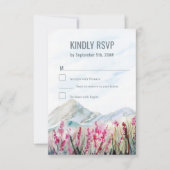 Mountain Meadow Watercolor Dusty Blue Vertikal RSVP Karte (Vorderseite)