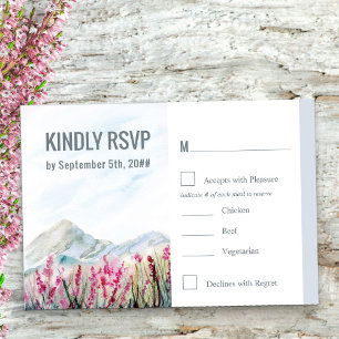 Mountain Meadow Watercolor Staubblaues Essen Optio RSVP Karte