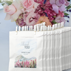 Mountain Meadow Watercolor Wedding Danke Geschenktütchen