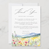 Mountain Meadow Wildflowers Modern Boho Wedding Dankeskarte (Vorderseite)