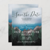 Mountain Meets Ocean Adventure Save the Date Einladung (Vorne/Hinten)