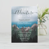 Mountain Meets Ocean Wedding Probe Dinner Einladung (Stehend Vorderseite)