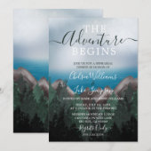 Mountain Meets Ocean Wedding Probe Dinner Einladung (Vorne/Hinten)