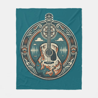 Mountain Melody Akustikgitarren-Crest-Fleece-Decke Fleecedecke
