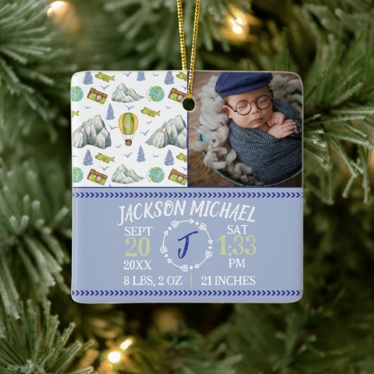 Mountain Memories Birth Stats Christmas Ornament (Baum)