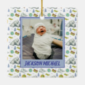 Mountain Memories Birth Stats Christmas Ornament (Rückseite)