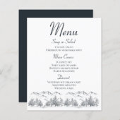 Mountain Menu Rustikale Hochzeit Land Winter (Vorne/Hinten)