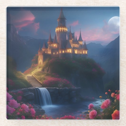 Mountain Midnight Castle Four Glasuntersetzer (Vorderseite)