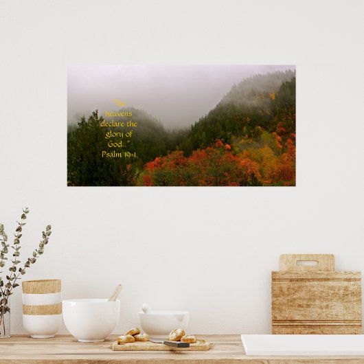 Mountain Mist Print w/Scripture Verse Poster (Küche)