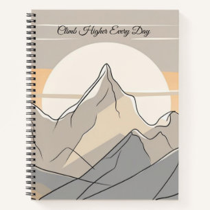 Mountain Moodline - Minimalistisches Nature Notebo Notizblock