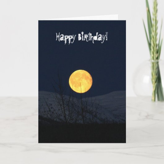Mountain Moon; glücklich zum Geburtstag Karte (Vorderseite)