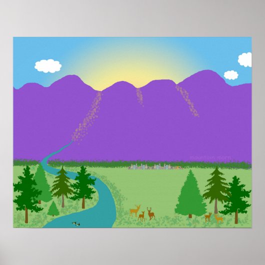 Mountain Morn Original digital zeichnend Poster (Vorne)