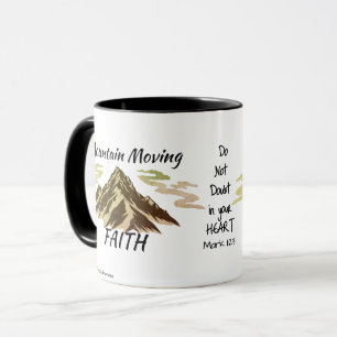 Mountain Moving Brown Bible Verse Personalisieren  Tasse