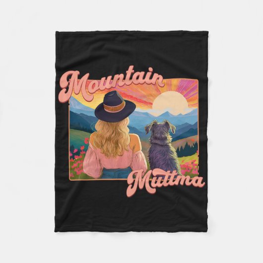 Mountain Muttma Boho Hund Wanderweg Camping Abente Fleecedecke (Vorderseite)