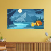 Mountain night Camping Leinwanddruck (Insitu (Wohnzimmer))