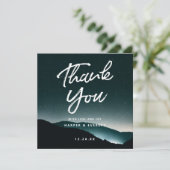 Mountain Night Dark Starlit Sky Wedding Square Dankeskarte (Stehend Vorderseite)