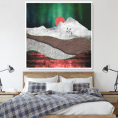 Mountain Northern Lights Leinwanddruck (Insitu (Schlafzimmer))