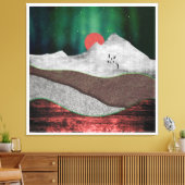 Mountain Northern Lights Leinwanddruck (Insitu (Wohnzimmer))
