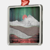 Mountain Northern Lights Ornament Aus Metall (Links)
