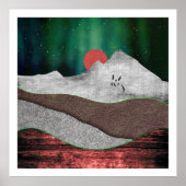 Mountain Northern Lights Poster (Vorne)