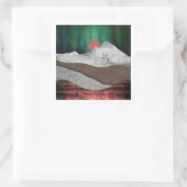 Mountain Northern Lights Quadratischer Aufkleber (Tasche)