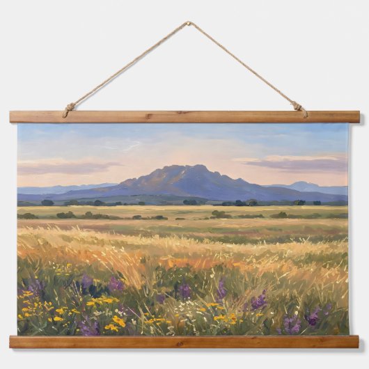 Mountain on the plain wandteppich mit holzrahmen (Vorne)