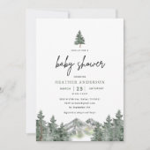 Mountain Outdoor Winter Boy Kinderdusche Einladung (Vorderseite)