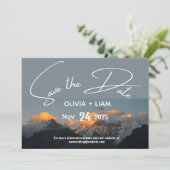 Mountain Park Save the Date Zielort Einladung (Stehend Vorderseite)