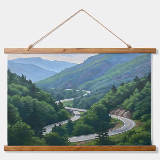 Mountain Pass Wandteppich Mit Holzrahmen (Vorne)