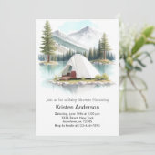 Mountain Peak Adventure erwartet Baby Shower Einladung (Stehend Vorderseite)