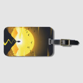 Mountain Peak Silhouette with a winding. Pedestal Gepäckanhänger (Vorderseite (Horizontal))